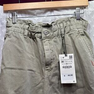 Zara Baggy Fit Paper Bag Jeans Size 6